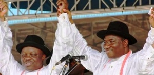 Nigeria's President Jonathan (Right) & Delta Governor Uduaghan (Left)