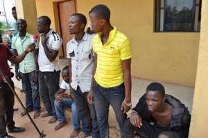 The arrested suspected kidnappers of E. K. Clark's son, Ebikeme 