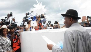 President Jonathan @ the ground- breaking ceremony