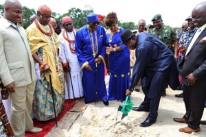 President Jonathan performing the ground-breaking ceremony
