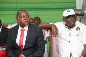 State NUJ Chairman, Comrade Norbert Chiazor (left) and the State Labour Chairman, Comrade David Ofoeyeno.