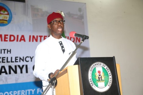Delta State Governor, Senator Ifeanyi Okowa, addressing Journalist, during the Governor’s 2017 quarterly media interaction in Asaba. 